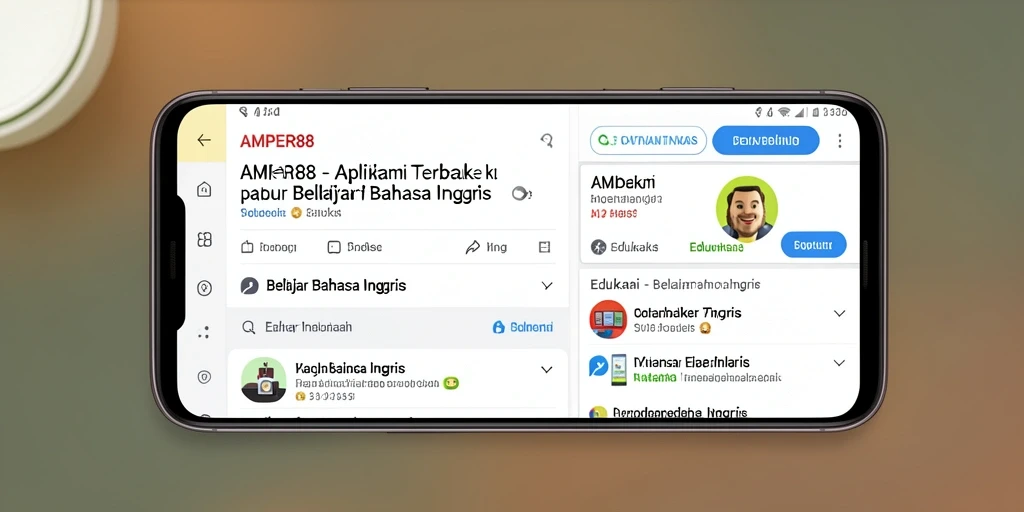 Tampilan antarmuka AMPER88 yang interaktif untuk belajar Bahasa Inggris.