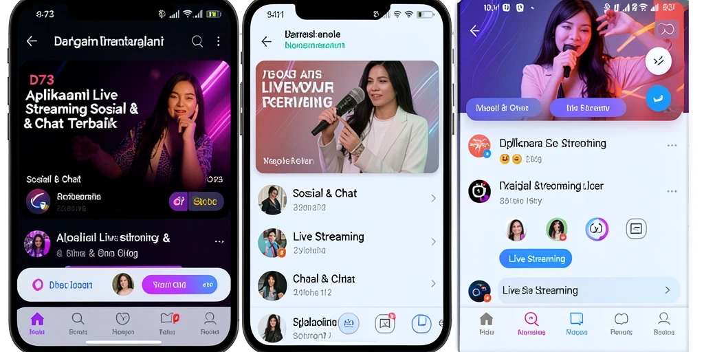 Tampilan antarmuka D73 yang menarik untuk Live Streaming.