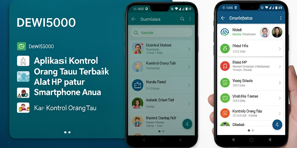 Tampilan antarmuka pengguna DEWI5000 untuk kontrol orang tua