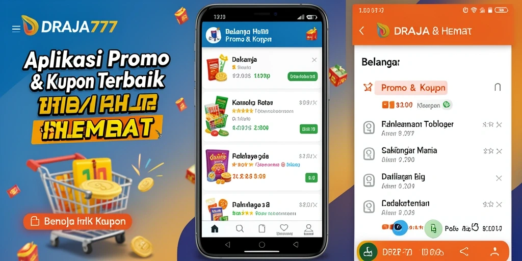 Tampilan antarmuka aplikasi Promo & Kupon DRAJA777 yang menarik.