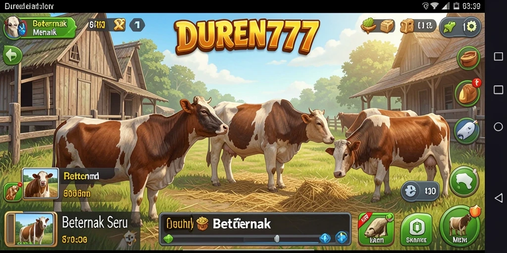Tampilan antarmuka DUREN777 yang menarik dan interaktif untuk peternakan virtual.