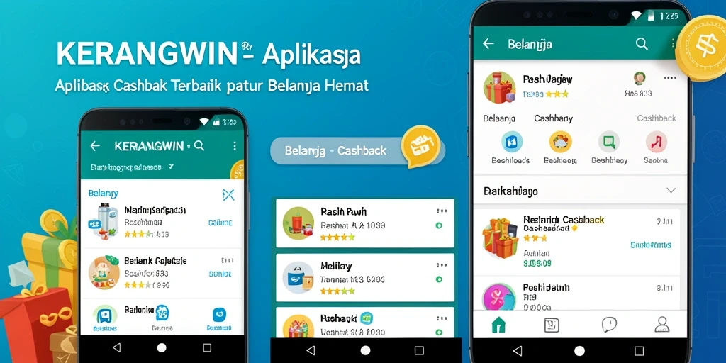 Tampilan antarmuka KERANGWIN yang sederhana dan menarik untuk fungsi Cashback.