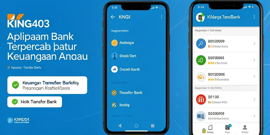 Antarmuka pengguna KING403 yang sederhana dan efisien untuk Transfer Bank.