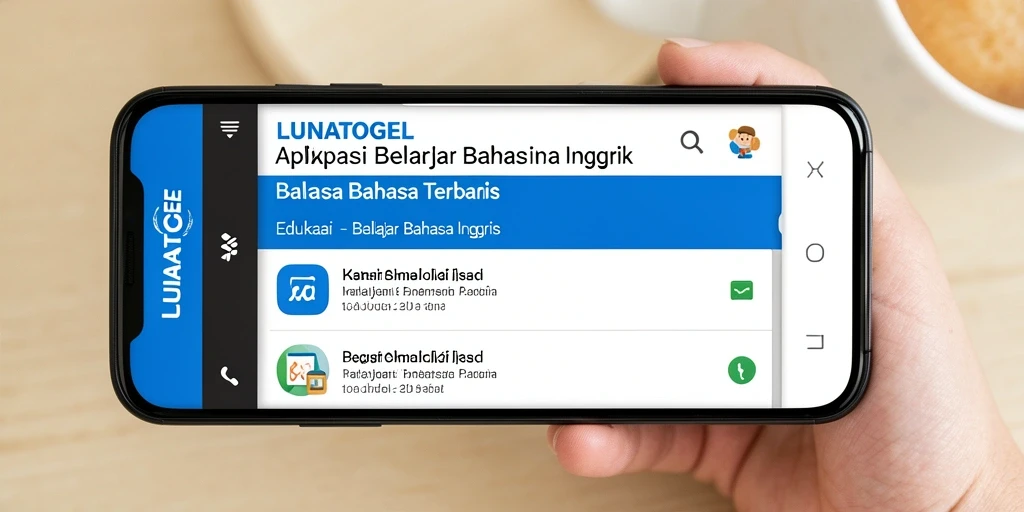Antarmuka LUNATOGEL untuk belajar Bahasa Inggris yang interaktif.