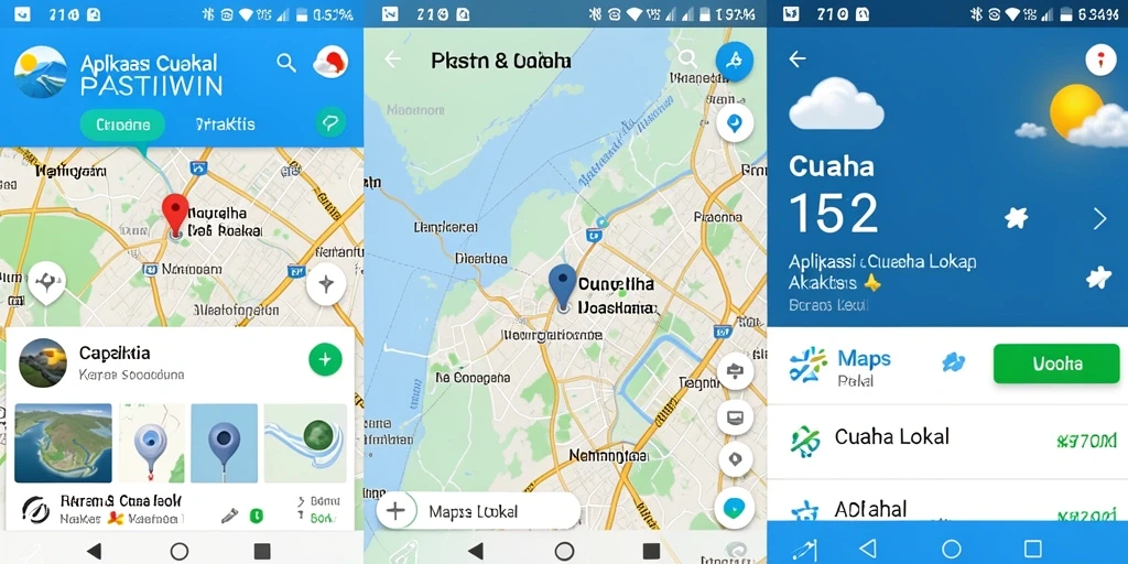 Antarmuka aplikasi PASTIWIN menampilkan informasi cuaca lokal yang jelas.
