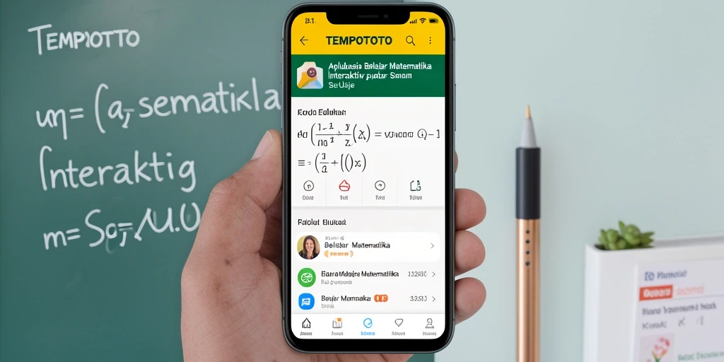 Antarmuka aplikasi TEMPOTOTO yang intuitif dan interaktif untuk belajar matematika.
