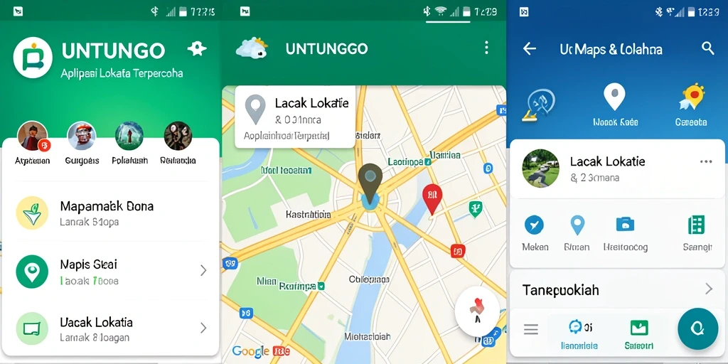 Antarmuka UNTUNGGO menampilkan peta dengan fungsi pelacakan lokasi yang jelas.