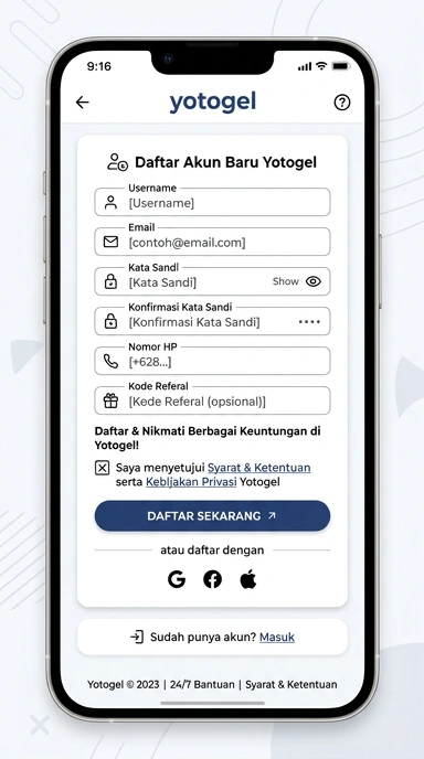 Cara Mudah Buat Akun Yotogel untuk Pengguna Android